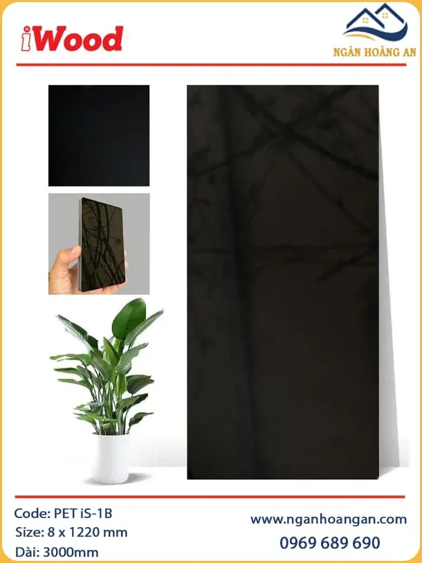 Tấm Ốp Sợi Than Tre Đa Năng Phủ PET iWood iS-1B