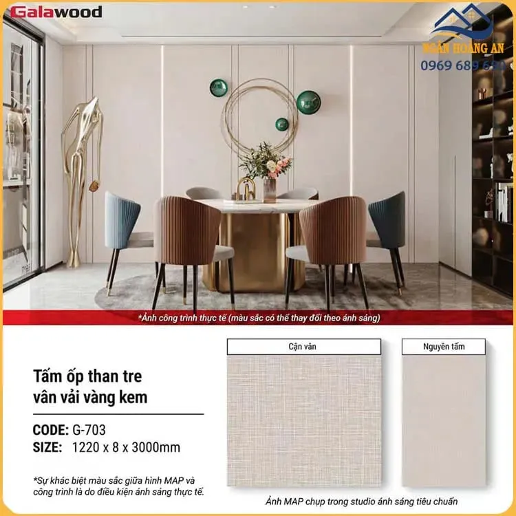 Tấm Ốp Tường Sợi Than Tre Galawood 8mm G-703 Phù Hợp Không Gian Nào?