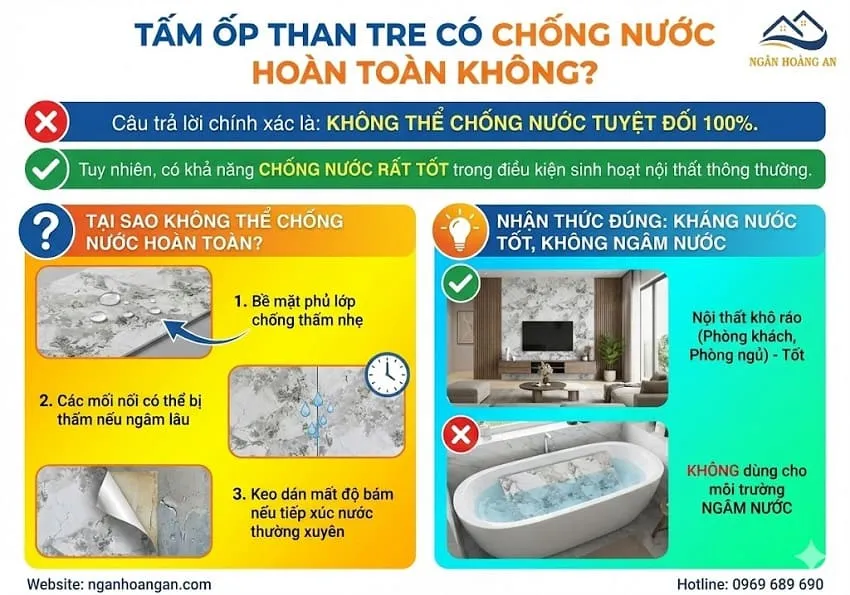 Tấm Ốp Than Tre Có Chống Nước Hoàn Toàn Không?