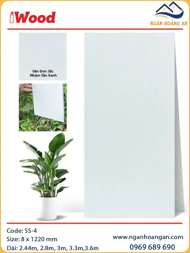 Ốp Trần Than Tre Đa Năng Màu Xanh Nhám Sần iWood SS-4