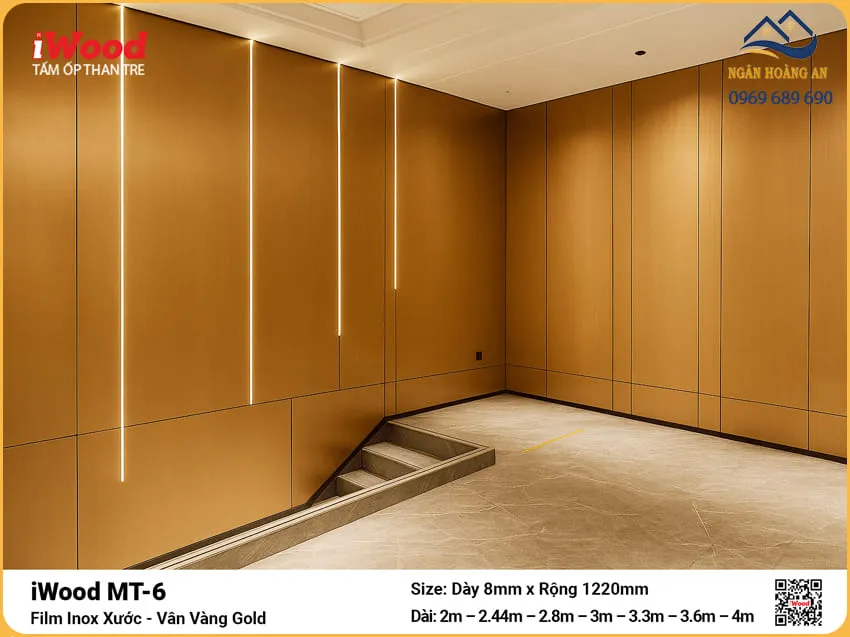 Tấm Ốp Than Tre Film Inox MT-6 Cắt Theo Kích Thước