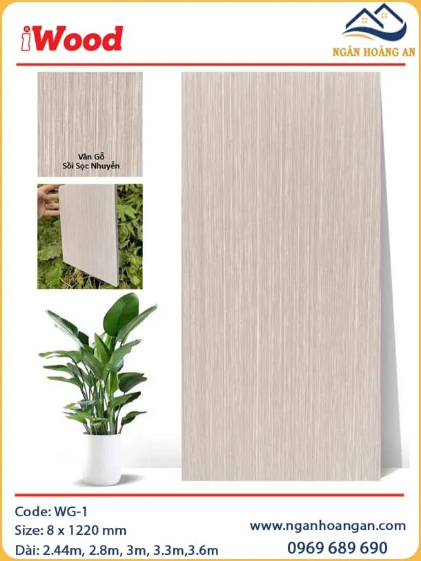Tấm Ốp Than Tre Giả Vân Gỗ Sồi Sọc Nhuyễn iWood WG-1 Tấm Ốp Than Tre Giả Vân Gỗ Sồi Sọc Nhuyễn iWood WG-1