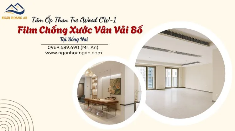 Tấm Ốp Than Tre iWood CW-1 Film Chống Xước Vân Vải Bố Tại Đồng Nai