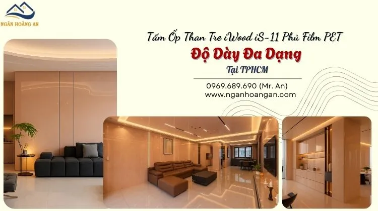 Tấm Ốp Than Tre iWood iS-11 Phủ Film PET Độ Dày Đa Dạng Tại TPHCM Tấm Ốp Than Tre iWood iS-11 Phủ Film PET Độ Dày Đa Dạng Tại TPHCM