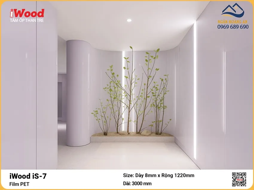 Tấm Ốp Than Tre iWood iS-7 Phủ PET Ốp Tường