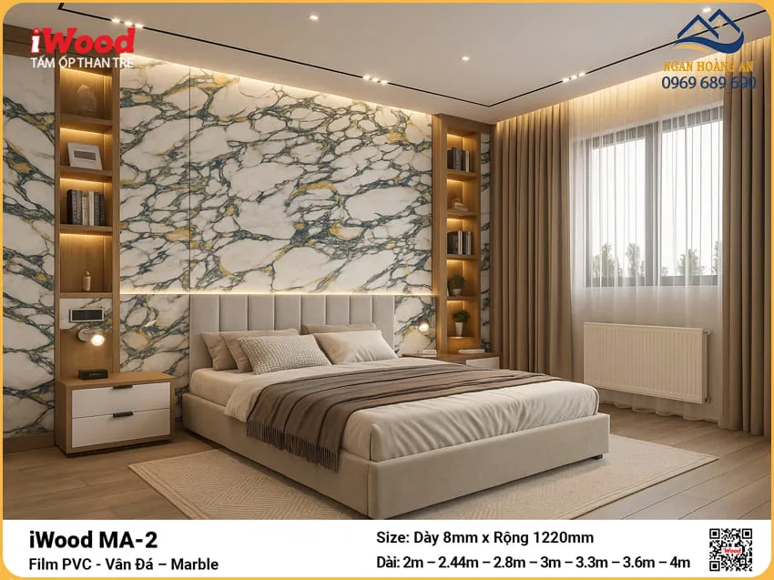 Tấm Ốp Than Tre iWood MA-2 Ốp Phòng Ngủ Hiện Đại