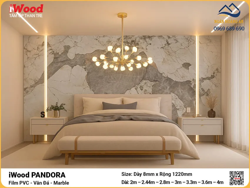 Tấm Ốp Than Tre iWood Pandora Thi Công Nội Thất Hiện Đại