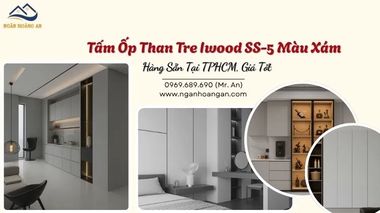 Tấm Ốp Than Tre Iwood SS-5 Màu Xám - Hàng Sẵn Tại TPHCM, Giá Tốt
