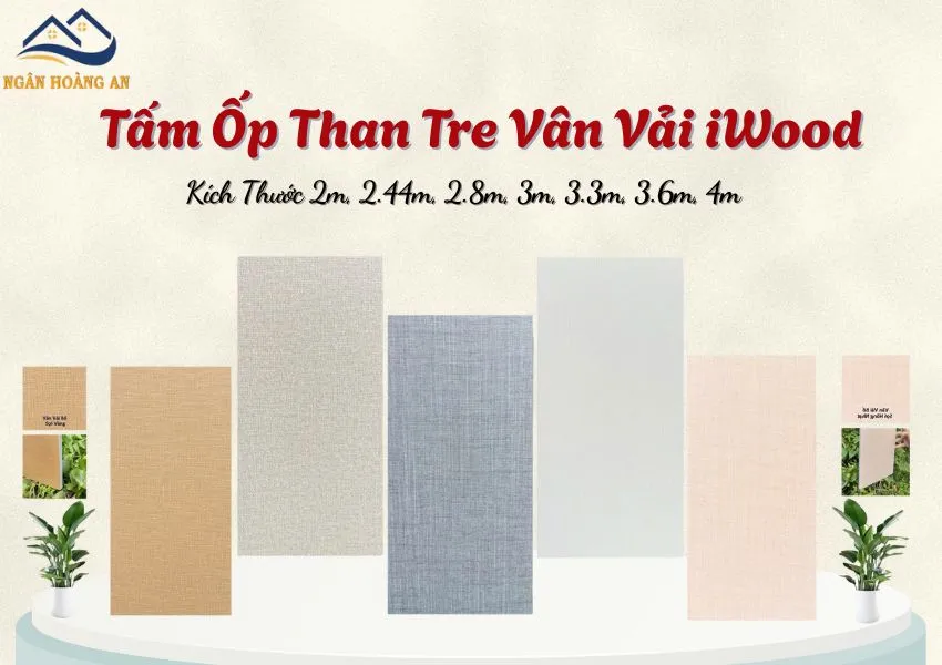 Tấm Ốp Than Tre Iwood Vân Vải Cắt Theo Kích Thước Yêu Cầu Tại TPHCM