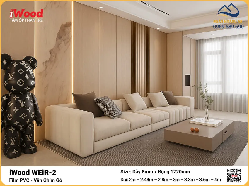 Tấm Ốp Than Tre iWood WEiR-2 Vân Ghim Gỗ Độ Dày Đa Dạng