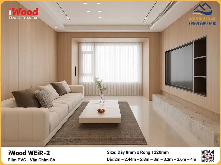 Tấm Ốp Than Tre iWood WEiR-2 Vân Ghim Gỗ Ốp Phòng Khách