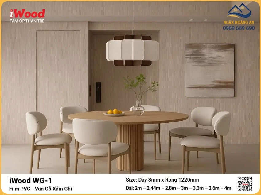 Tấm Ốp Than Tre iWood WG-1 Vân Gỗ Sồi Cắt Theo Kích Thước
