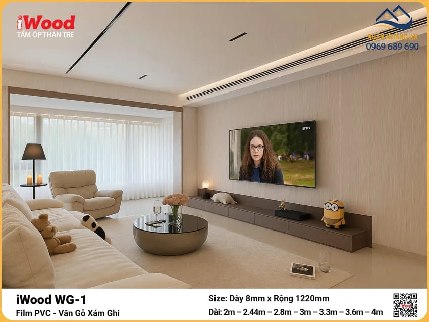 Tấm Ốp Than Tre iWood WG-1 Vân Gỗ Sồi Trang Trí Nhà Ở