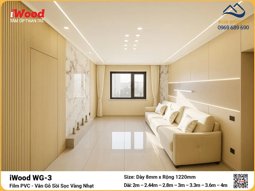 Tấm Ốp Than Tre iWood WG-3 Vân Gỗ Cắt Theo Yêu Cầu