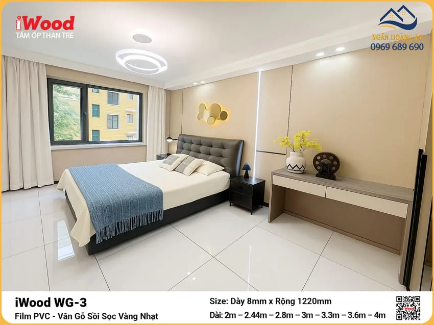 Tấm Ốp Than Tre iWood WG-3 Vân Gỗ Cắt Theo Yêu Cầu
