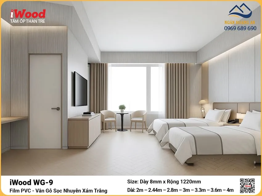 Tấm Ốp Than Tre iWood WG-9 Vân Gỗ Ốp Tường Phòng Ngủ