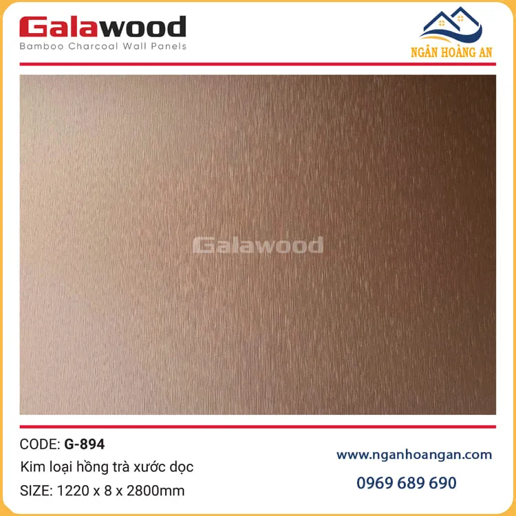 Tấm Ốp Than Tre Ốp Tường Kim Loại Hồng Ngọc Xước Galawood G-894 Tấm Ốp Than Tre Ốp Tường Kim Loại Hồng Ngọc Xước Galawood G-894