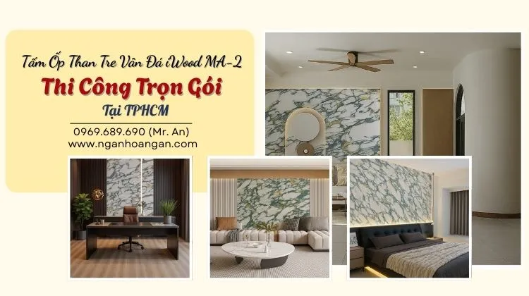 Tấm Ốp Than Tre Vân Đá iWood MA-2 - Thi Công Trọn Gói Tại TPHCM