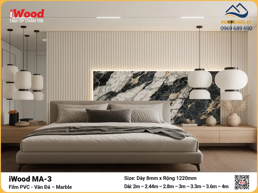 Tấm Ốp Than Tre Vân Đá iWood MA-3 Ốp Phòng Ngủ Hiện Đại Tấm Ốp Than Tre Vân Đá iWood MA-3 Ốp Phòng Ngủ Hiện Đại