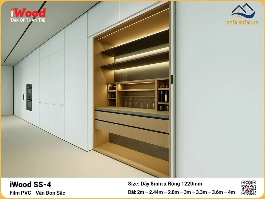 Tấm Ốp Than Tre Vân Đơn Sắc iWood SS-4 Tấm Ốp Than Tre Vân Đơn Sắc iWood SS-4
