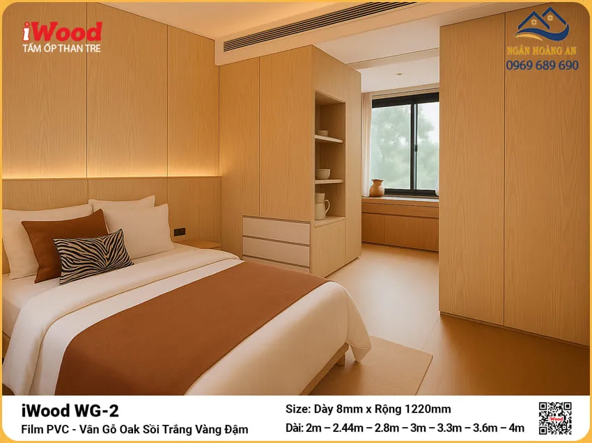 Tấm Ốp Than Tre Vân Gỗ WG-2 Ốp Phòng Ngủ Hiện Đại