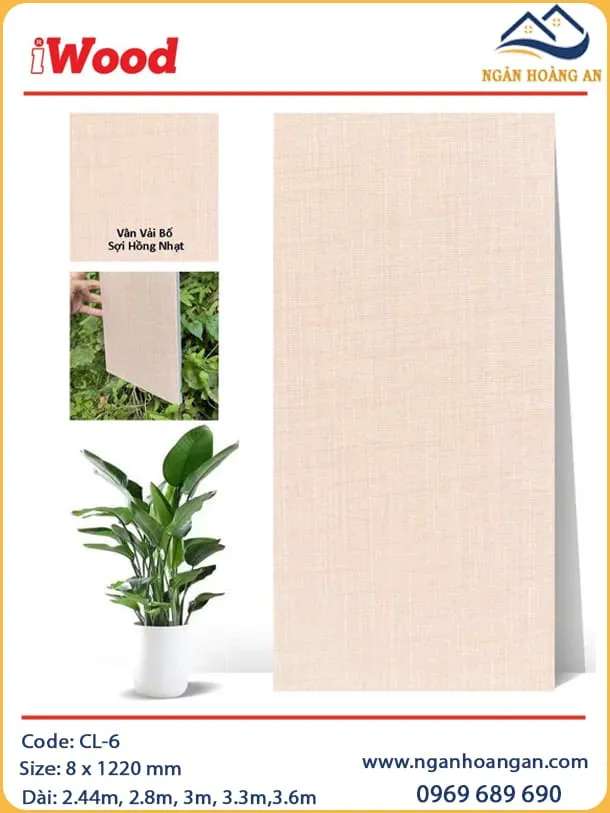 Tấm Ốp Than Tre Vân Vải iWood Cắt Theo Yêu Cầu CL-6