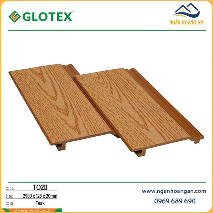 Tấm Ốp Trần Gỗ Nhựa Ngoài Trời Glotex TO2D Teak Tấm Ốp Trần Gỗ Nhựa Ngoài Trời Glotex TO2D Teak