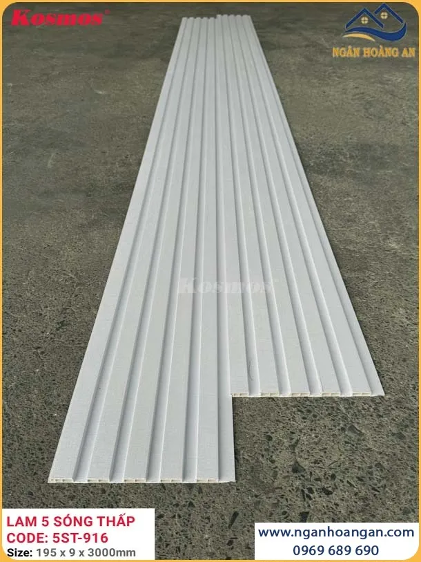 Tấm Ốp Trần Lam 5 Sóng Màu Trắng Kosmos 5ST-916