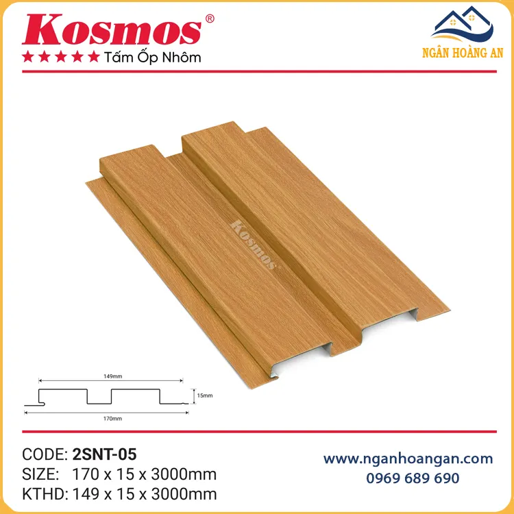 Tấm Ốp Trần Lam Nhôm Kosmos 2SNT-05 Vân Gỗ Vàng Cam Tấm Ốp Trần Lam Nhôm Kosmos 2SNT-05 Vân Gỗ Vàng Cam