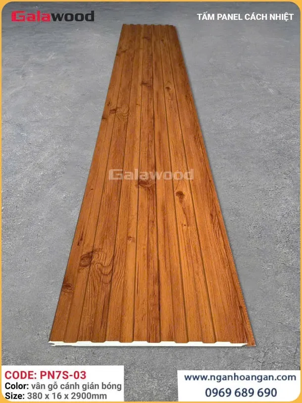 Tấm Ốp Tường Cách Nhiệt Panel Galawood PN7S-03 Vân Gỗ Tại Cần Giờ TPHCM