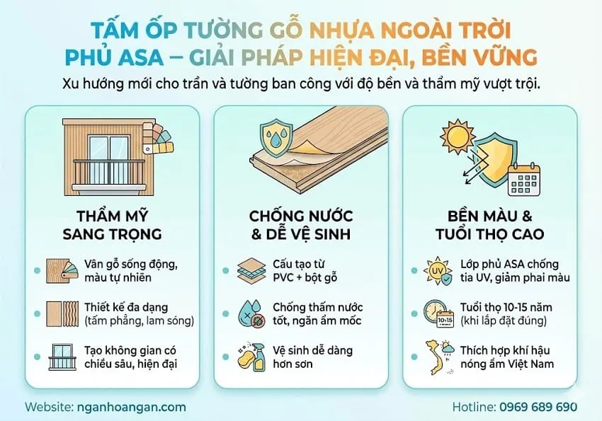 Tấm Ốp Tường Gỗ Nhựa Ngoài Trời Phủ ASA – Giải Pháp Hiện Đại, Bền Vững Tấm Ốp Tường Gỗ Nhựa Ngoài Trời Phủ ASA – Giải Pháp Hiện Đại, Bền Vững
