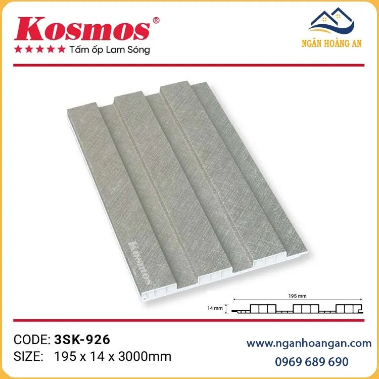 Tấm Ốp Tường Lam 3 Sóng Chân Kép Kosmos 3SK-926