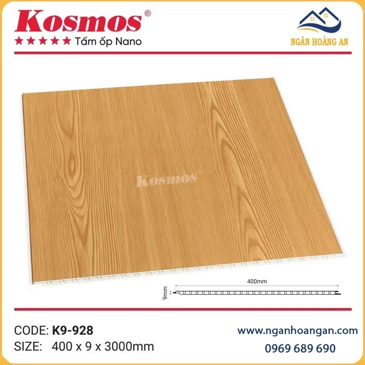 Tấm Ốp Tường Nano Nhựa Chân Kép Giả Vân Gỗ Kosmos K9-928