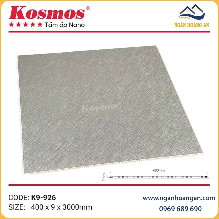 Tấm Ốp Tường Nhựa Nano Chân Kép Giả Vân Vải Kosmos K9-926 Tấm Ốp Tường Nhựa Nano Chân Kép Giả Vân Vải Kosmos K9-926