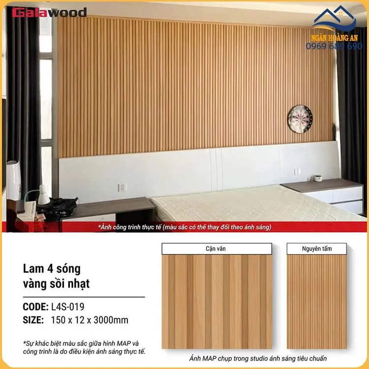 Tấm Ốp Tường Ốp Trần Lam Sóng Giả Gỗ Galawood L4S-019