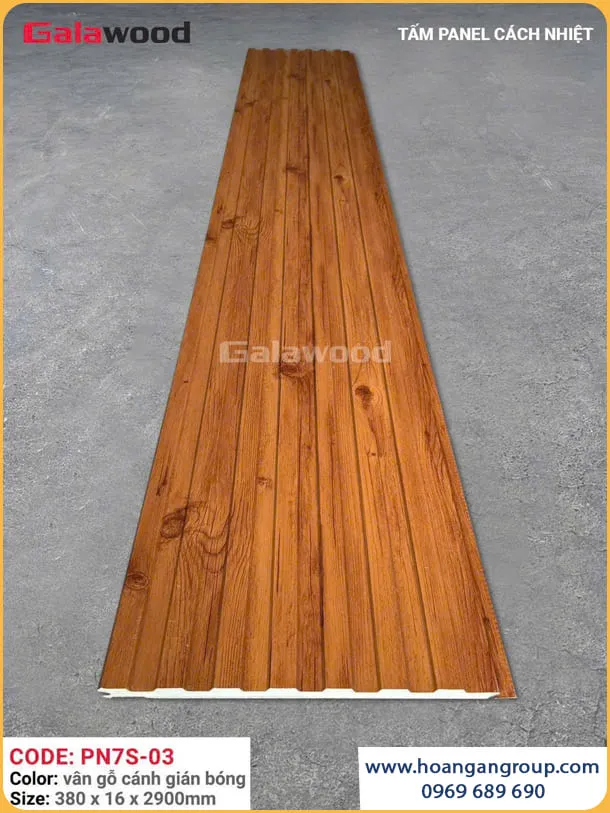 Tấm Ốp Tường Panel Cách Nhiệt Galawood PN7S-03 Vân Gỗ