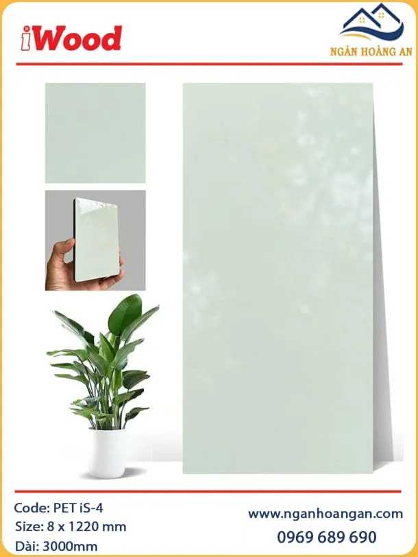 Tấm Ốp Tường Sợi Than Tre Phủ PET iWood iS-4