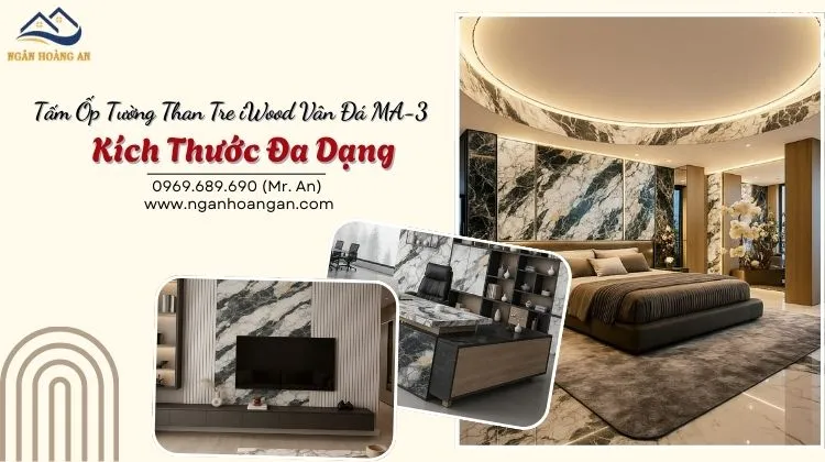 Tấm Ốp Tường Than Tre iWood Vân Đá MA-3 Kích Thước Đa Dạng Tấm Ốp Tường Than Tre iWood Vân Đá MA-3 Kích Thước Đa Dạng