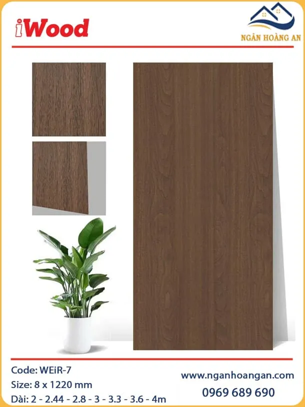 Tấm Ốp Tường Sợi Than Tre Vân Gỗ iWood WEiR-7