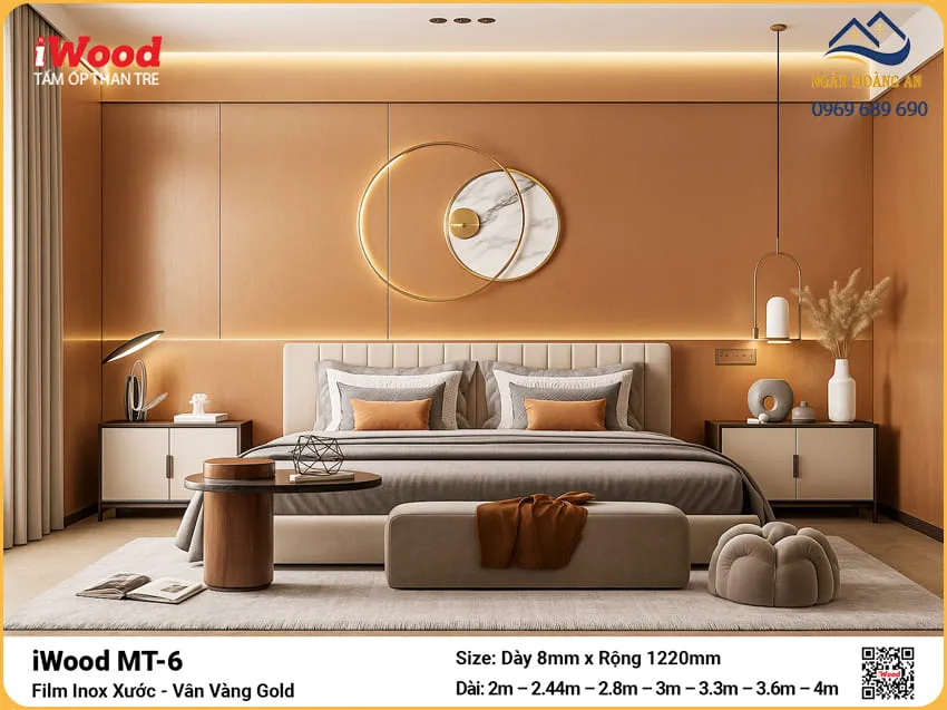 Tấm Ốp Tường Than Tre MT-6 Vàng Gold Cắt Theo Kích Thước Yêu Cầu