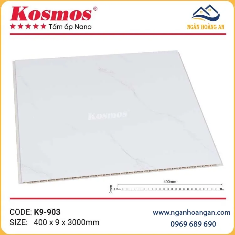 Tấm Ốp Tường Trần Nano Chân Kép Giả Vân Đá Kosmos K9-903