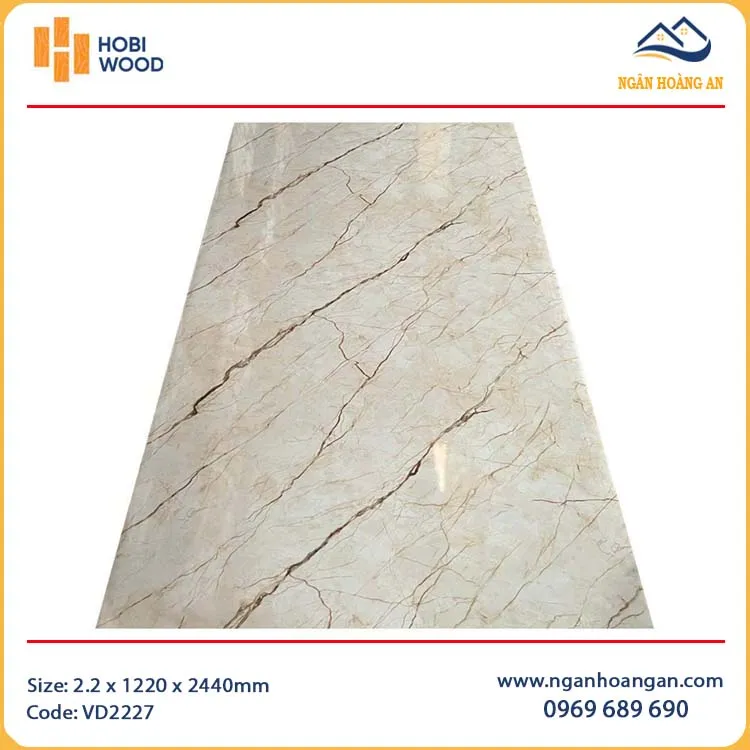 Tấm PVC Ốp Tường Nhựa Giả Vân Đá Hobiwood VD2227