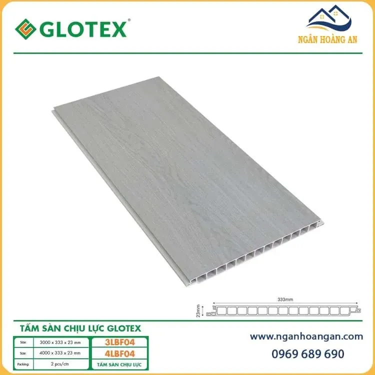 Tấm Sàn Chịu Lực Glotex 3LBF04 23mm Vân Xám Nhạt Tấm Sàn Chịu Lực Glotex 3LBF04 23mm Vân Xám Nhạt