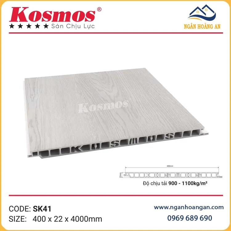 Tấm Sàn Chịu Lực Nhựa Giả Gỗ Làm Gác Lửng  Kosmos SK41X4M Tại Quận 11 TPHCM