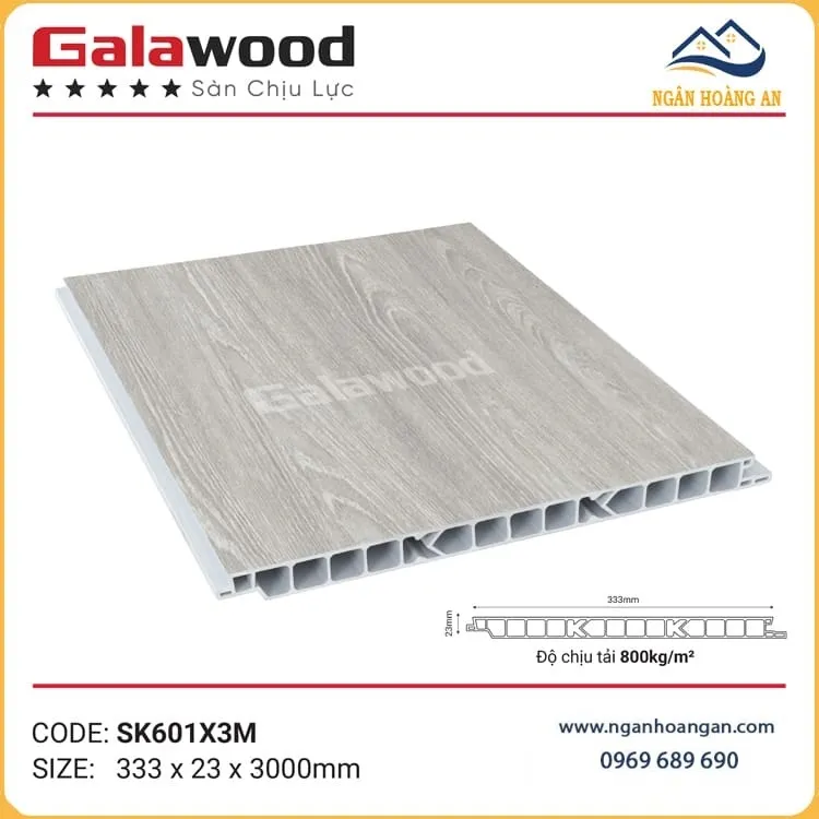 Tấm Sàn Chịu Lực Nhựa PVC Giả Gỗ wood SK601X3M