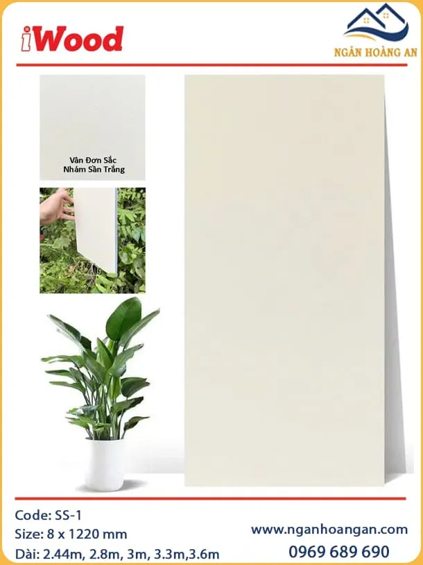 Tấm Than Tre Đa Năng Ốp Trần Vân Đơn Sắc iWood SS-1