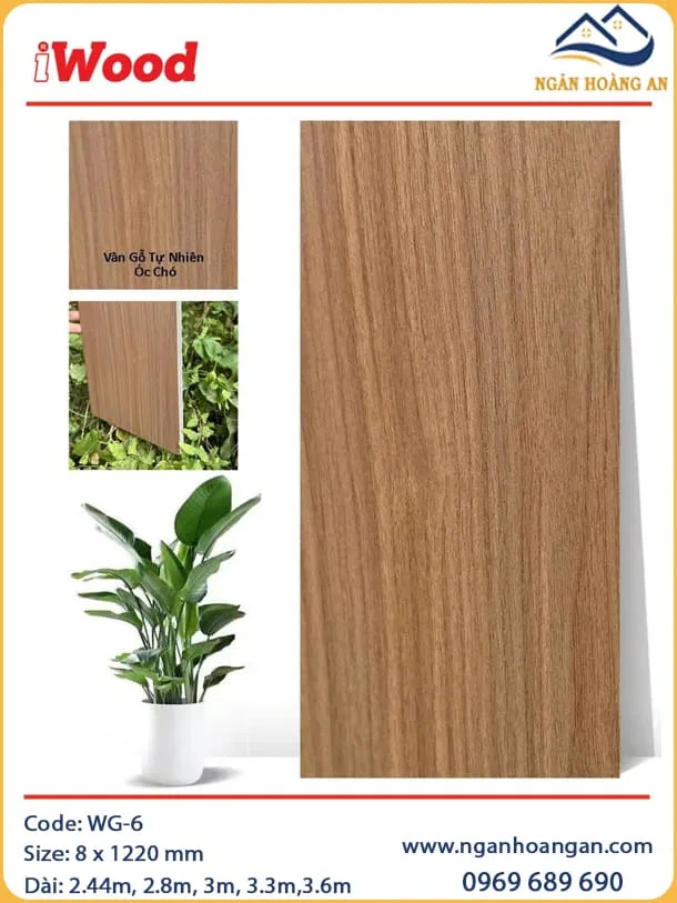 Tấm Than Tre Đa Năng Vân Gỗ Tự Nhiên Ốc Chó iWood WG-6