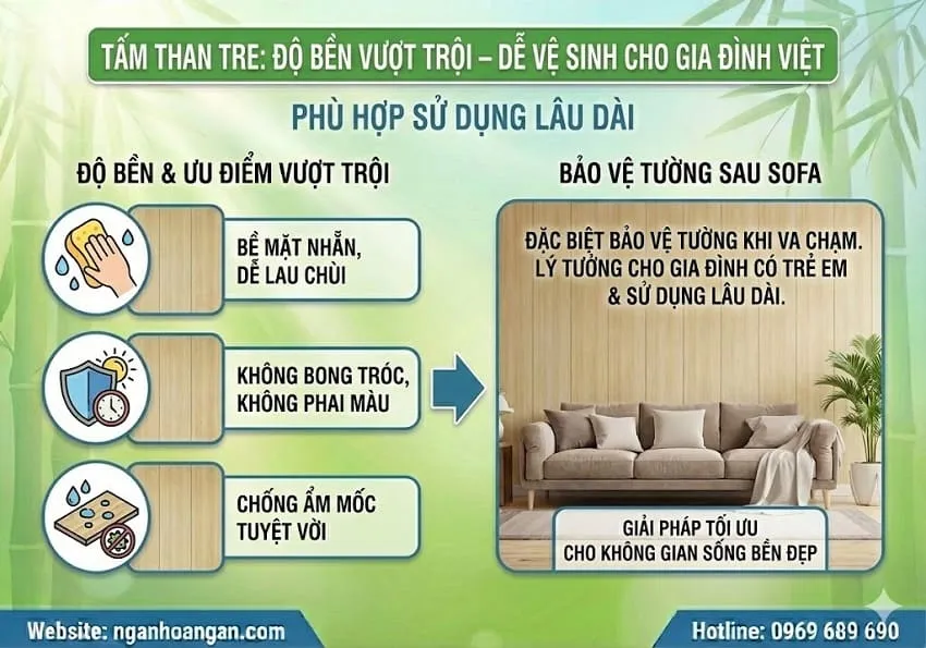 Tấm Than Tre Độ Bền Cao – Dễ Vệ Sinh, Phù Hợp Sử Dụng Lâu Dài