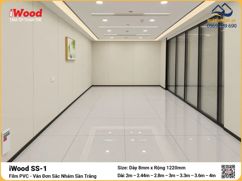 Tấm Than Tre iWood SS-1 Trắng Ốp Nội Thất