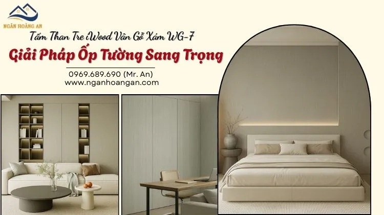 Tấm Than Tre iWood Vân Gỗ Xám WG-7 - Giải Pháp Ốp Tường Sang Trọng